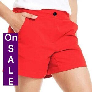 Nautica Women's Mid-Rise Twill Short, Bright Red, Size:6,8,10, 14, New with Tags